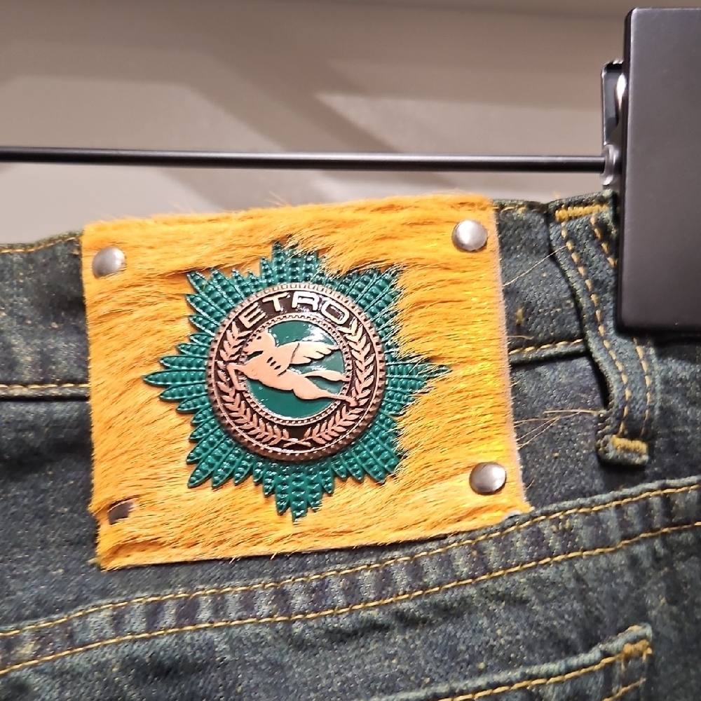 Etro Dark Green Denim Jeans - Picture 4 of 4
